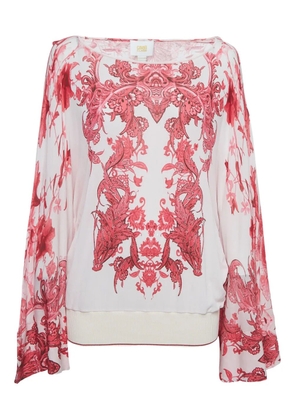Roberto Cavalli Vintage floral-print bell-sleeves blouse - Pink