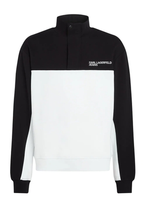 Karl Lagerfeld Jeans colour-block half-zip sweatshirt - Black