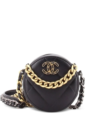 CHANEL Pre-Owned 19 Round with Chain Quilted Leather clutch bag - Black