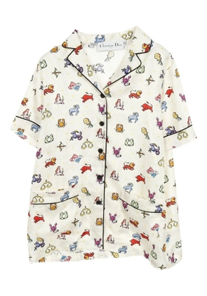 Christian Dior Pre-Owned 2010s Zodiac pixel-print shirt - White