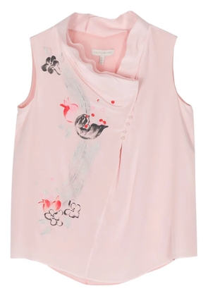 SHIATZY CHEN floral-print silk vest - Pink