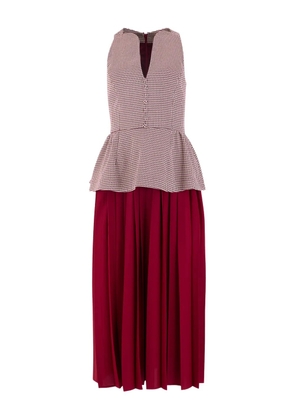 Rosie Assoulin peplum houndstooth-pattern midi dress - Red