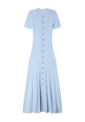 SANDRO buttoned knitted midi dress - Blue
