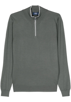 Fedeli half-zip knit jumper - Blue