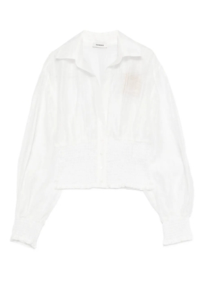 SANDRO smocked linen shirt - White