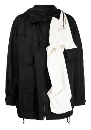 Yohji Yamamoto asymmetric hooded jacket - Black