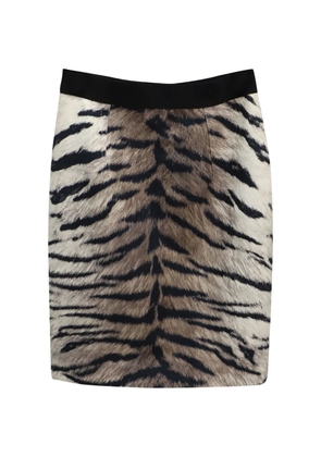 Giambattista Valli Vintage tiger-print pencil skirt - Brown
