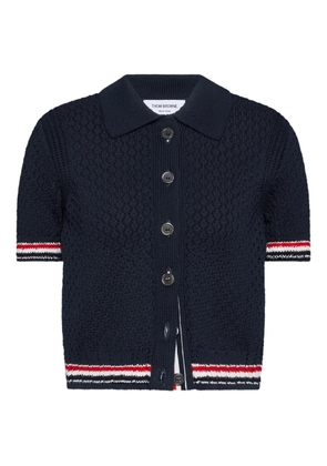 Thom Browne Hector Pointelle short sleeve cardigan - Blue