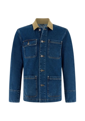 Boggi Milano collared denim shirt jacket - Blue