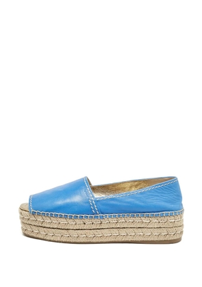 Prada Pre-Owned leather platform espadrilles - Blue
