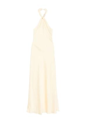 Rahil Hesan halterneck gown - Neutrals