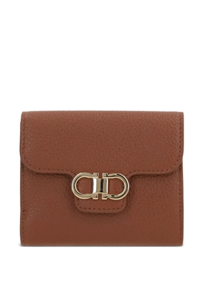 Ferragamo Gancini-plaque leather wallet - Brown