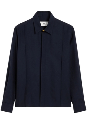 AMI Paris pintuck virgin wool shirt - Blue