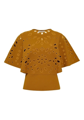 Ulla Johnson cape-sleeve laser-cut blouse - Yellow