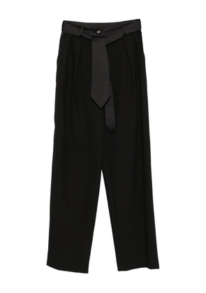 IMPERIAL tie-belt pleated trousers - Black
