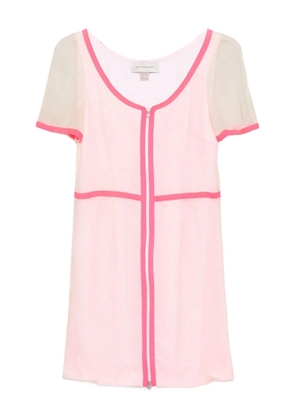 Gemy Maalouf zip-front mesh-paneled mini dress - Pink