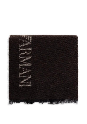Emporio Armani logo scarf - Brown