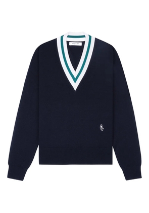 Sporty & Rich v-neck logo sweater - Blue