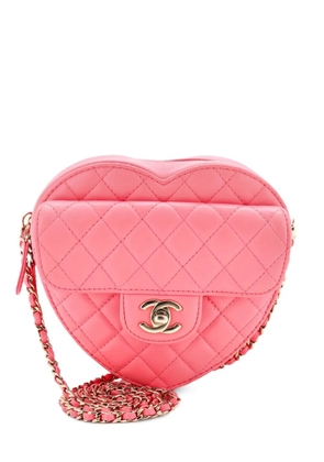 CHANEL Pre-Owned CC in Love Heart Bag Quilted Lambskin crossbody bag - Pink