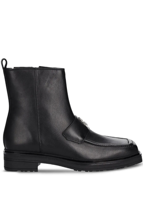 Patrizia Pepe logo-appliqué zip boots - Black