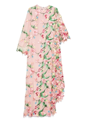 JEAN-LOUIS SABAJI floral-embroidered abaya - Pink