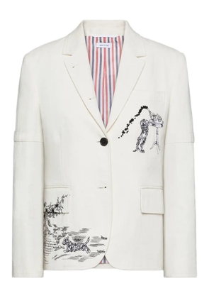 Thom Browne embroidered canvas jacket - White