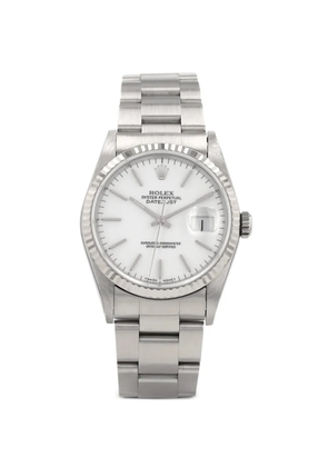 Rolex 1990s Datejust striated 36mm watch - Silver