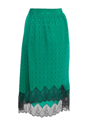 Zadig&Voltaire patterned lace-hem midi skirt - Green