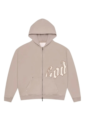 GODSPEED OG Logo V2 zip-up hoodie - Neutrals
