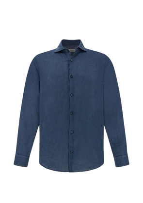 Paul & Shark garment-dyed linen shirt - Blue