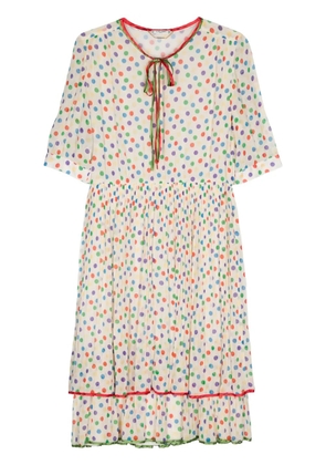 Celine Pre-Owned 1980s polka-dot dress - White