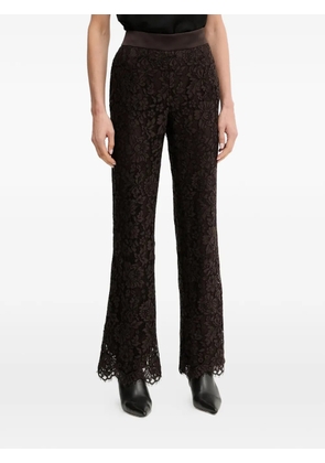 LUISA SPAGNOLI Otago floral-lace flared trousers - Brown