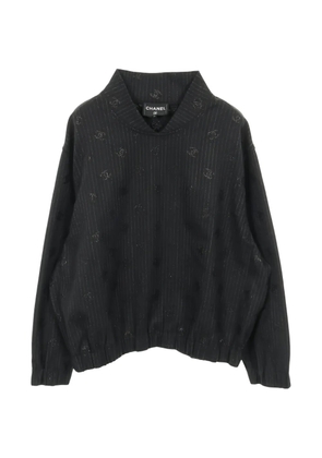 CHANEL Pre-Owned 1986-1988 Coco Mark pinstripe blouse - Black