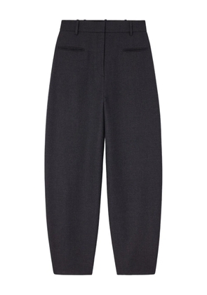 GANNI logo-patch trousers - Grey