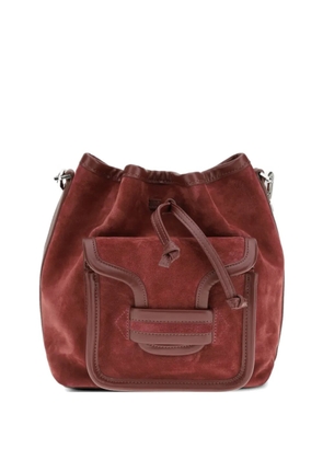 Pierre Hardy maxi Alpha suede flap pocket bucket bag - Red