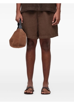 Osklen drawstring-fastening textured shorts - Brown
