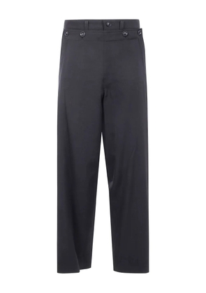 Y's button-fastening wool trousers - Black