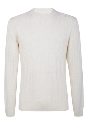 Filippo De Laurentiis cable-knit merino-wool sweater - White