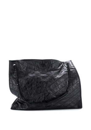 Saint Laurent Pre-Owned Niki Shopping Tote Matelasse Chevron Leather Large shoulder bag - Black