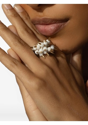 Brooks Brothers 18K yellow gold Spiked Muse diamond and onyx ring