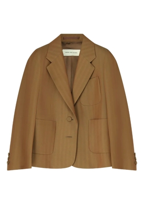 DRIES VAN NOTEN herringbone cropped blazer - Brown
