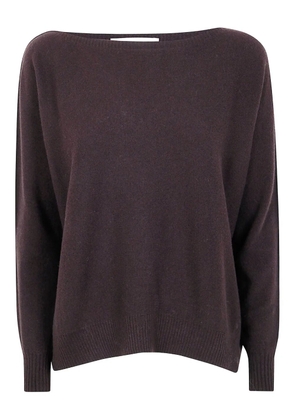 D.Exterior boat-neck woo sweater - Brown