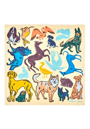 Bimba y Lola animal-print fringed scarf - Neutrals