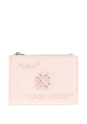 Off-White Jitney Quote zip wallet - Pink