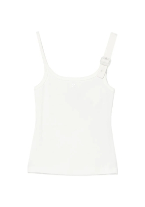 Courrèges ribbed tank top - White