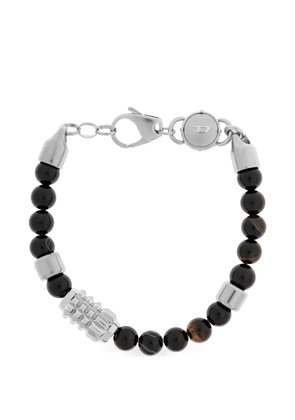 Diesel beaded logo-charm bracelet - Silver