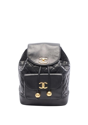 CHANEL Pre-Owned 1991-1994 CC Quilted Lambskin backpack - Black