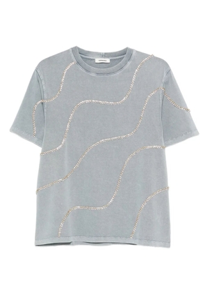 SANDRO crystal-detail T-shirt - Grey
