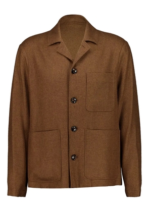 Piacenza Cashmere button front pockets jacket - Brown