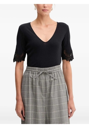 TWINSET lace-detail cotton T-shirt - Black